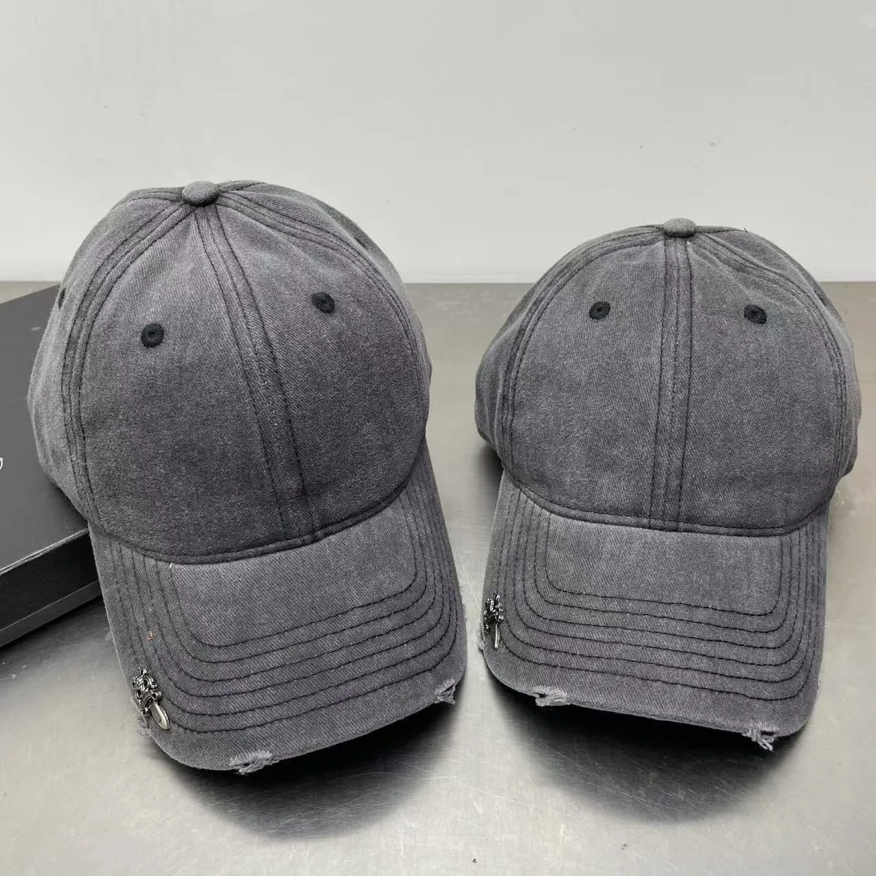 Crow Heart Distressed Soft Top Baseball Cap